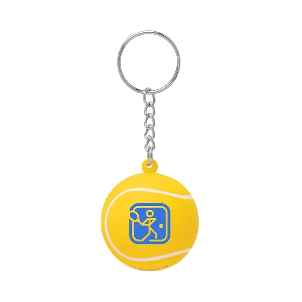 Tennis Ball Shape Stress Reliever Keychain
