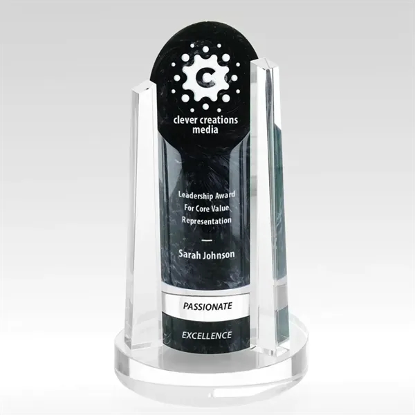 L.A. - Cylinder Resin and Crystal Award - Stackable Pucks