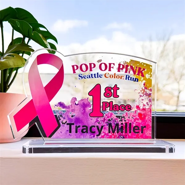 Breast Cancer Awareness Ribbon Award - Ultra Vivid Color