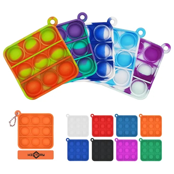 2.5"x2.5" Mini Square Fidget Pop It Keychain