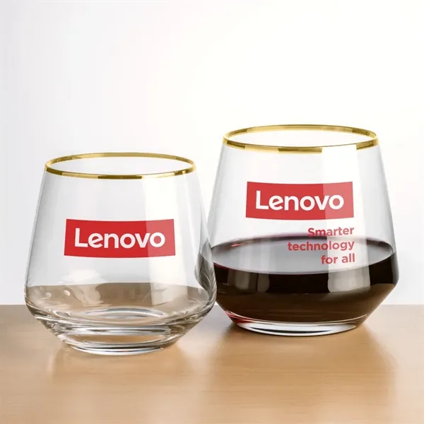 Tucson Gold Rim Stemless Wine - Imprinted