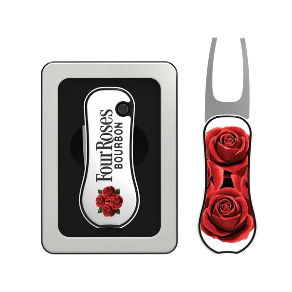 Pitchfix Flash Golf Divot Tool in Window Tin