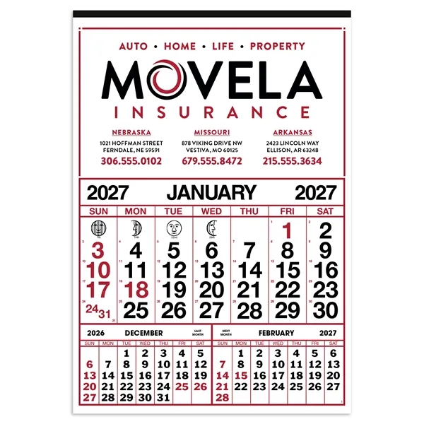 Skinner & Kennedy® Commercial 12-Sheet Calendar