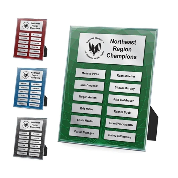 Clear Acrylic Easy Perpetual Plaque-Curved Grid Globe Grapic