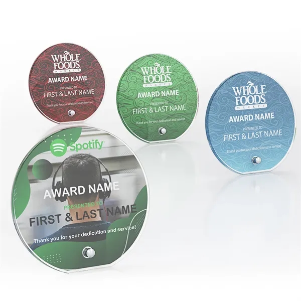 Circle Acrylic Award with Pin Stand