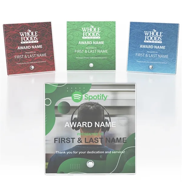 Square Acrylic Award with Pin Stand