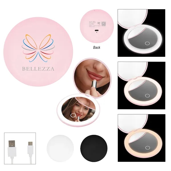 LED Mirror With Dual Magnification