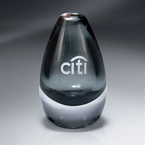 Gray Heart Glass Vase