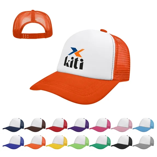 5 Panel Two Tone Mesh Back Trucker Cap