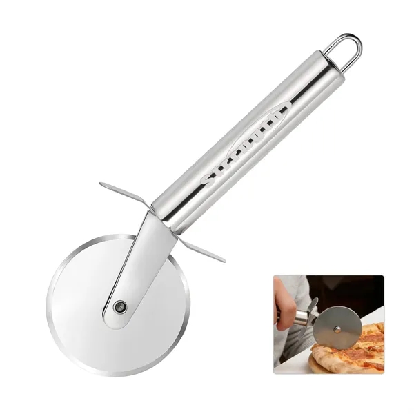 Classic Stainless Steel Pizza Cutter Wheel W/ Finger Guard