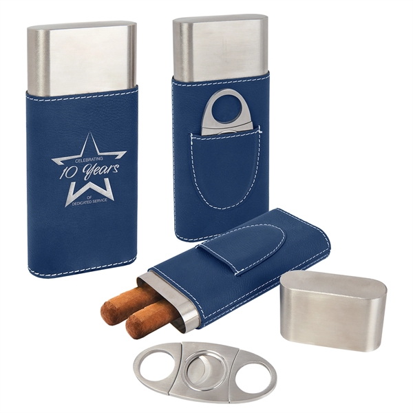 Leatherette Cigar Case with Cutter