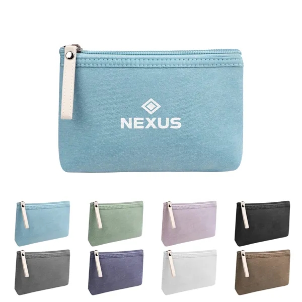 Small Travel Canvas Makeup Bag W/ Handle 6.7"x4.3"