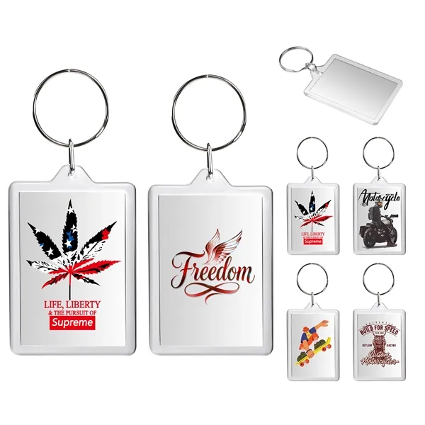 2.3"x1.3" Custom Full Color Acrylic Photo Frame Keychain