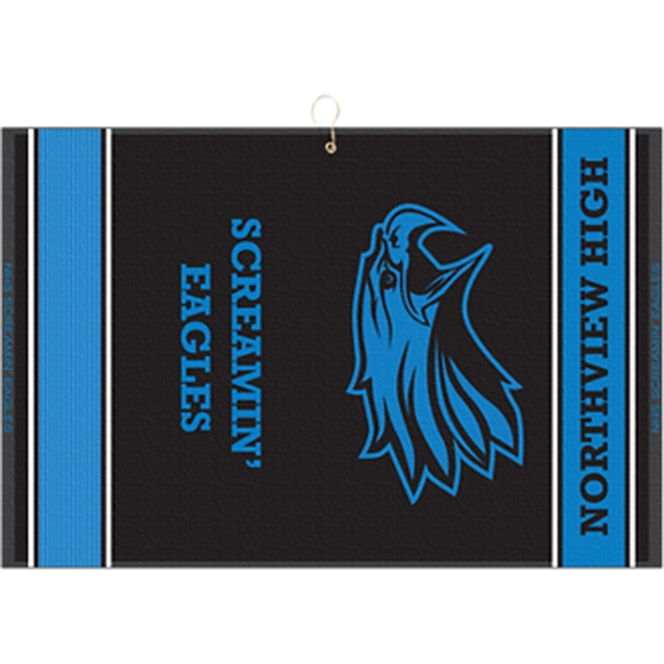 16" X 24" Designer Woven Golf Towel W/ 2 Scrubbers