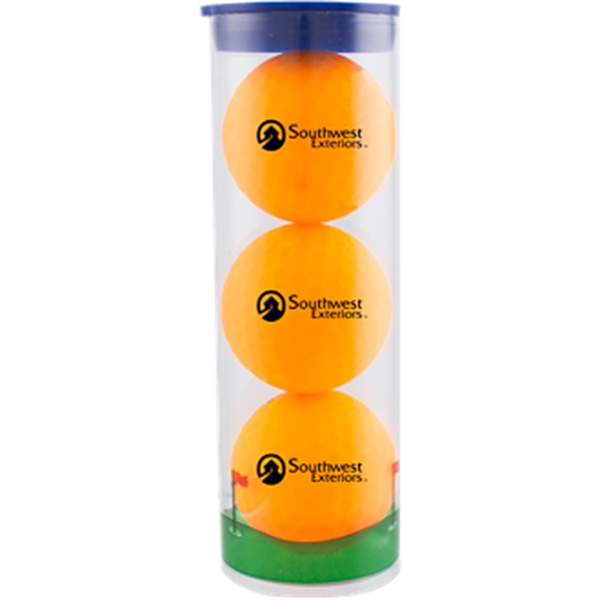 Clear Tube with Volvik Vivid 3 Golf Balls