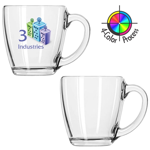 15oz Clear Glass Bistro Mug, full color