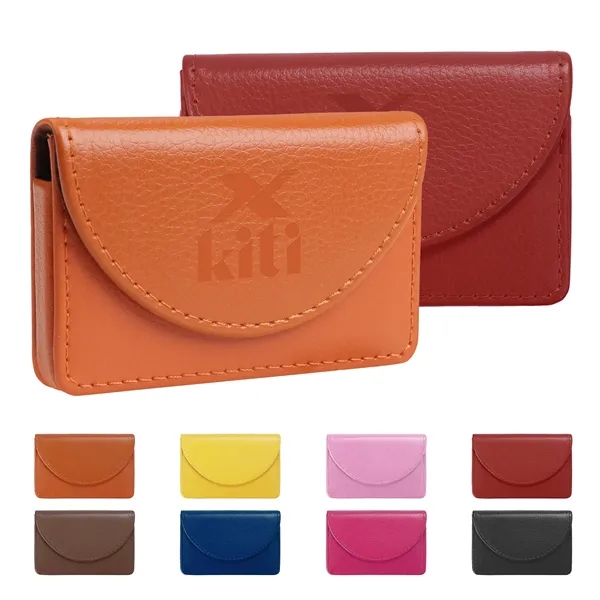Magnetic Flip Leather Business Card Holder Case