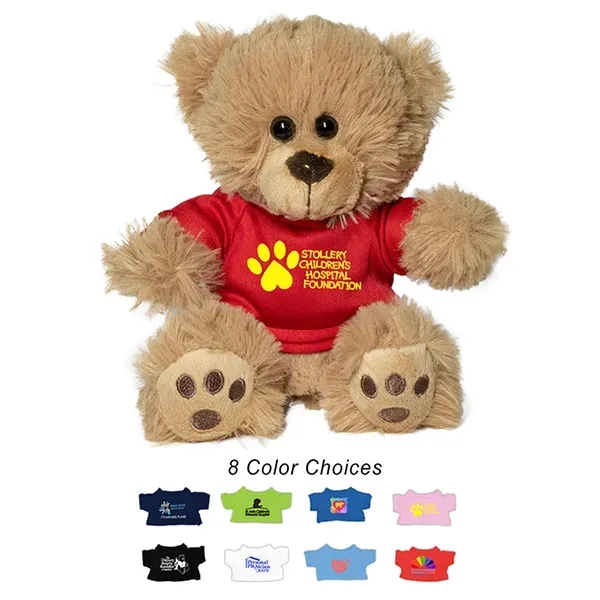 6  Plush Teddy Bear With Choice of T-Shirt Color