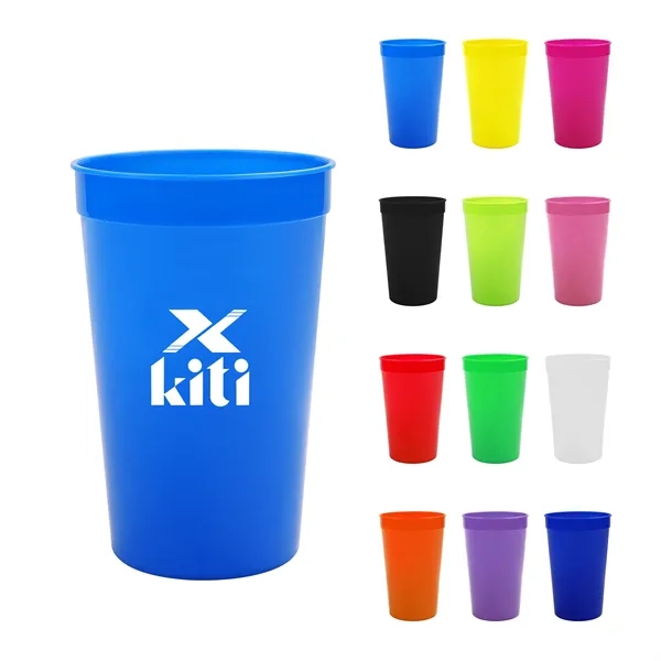 20oz Reusable Plastic Stadium Cup Stackable Water