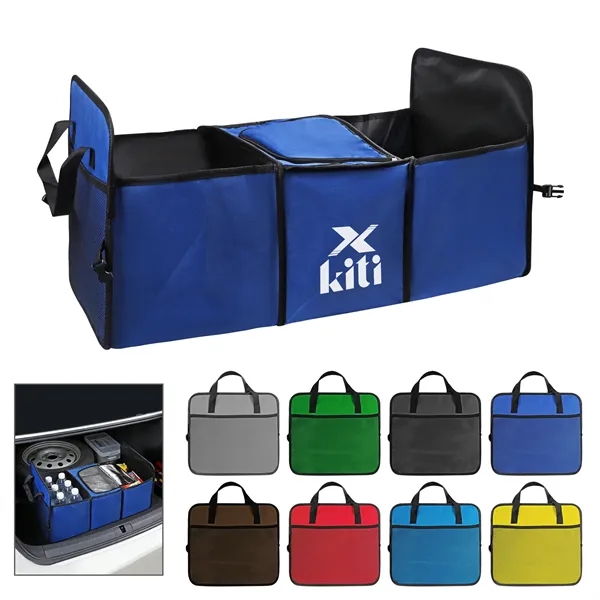 Large Collapsible Car Trunk Organizer W/ Cooler Bag