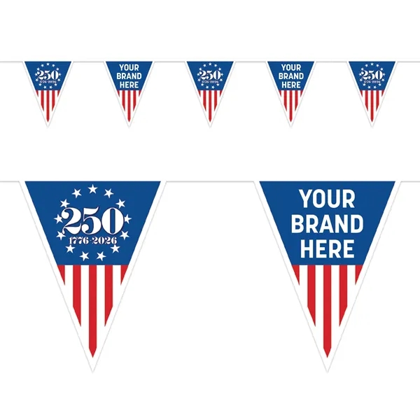 11-1/2" h x 9-1/2" l 250th Birthday Pennant Banner