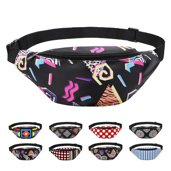 Full Color Polyester Fanny Pack W/ Adjustable Strap