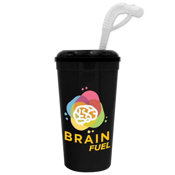 Garyline® Supersize Stadium Cup with Straw Lid - 32 oz.