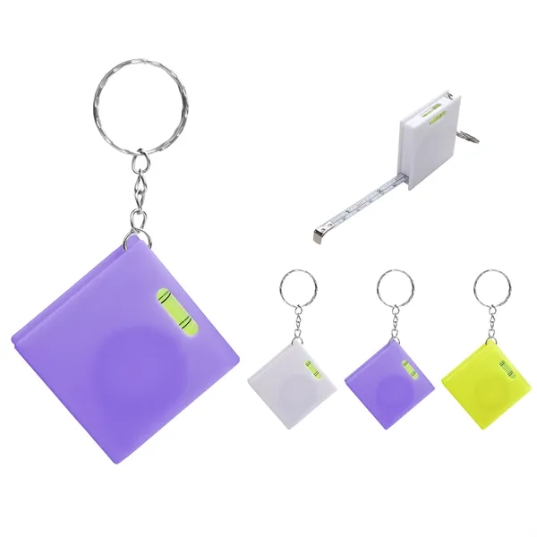 3Ft Square Tape Measure Keychain With Level