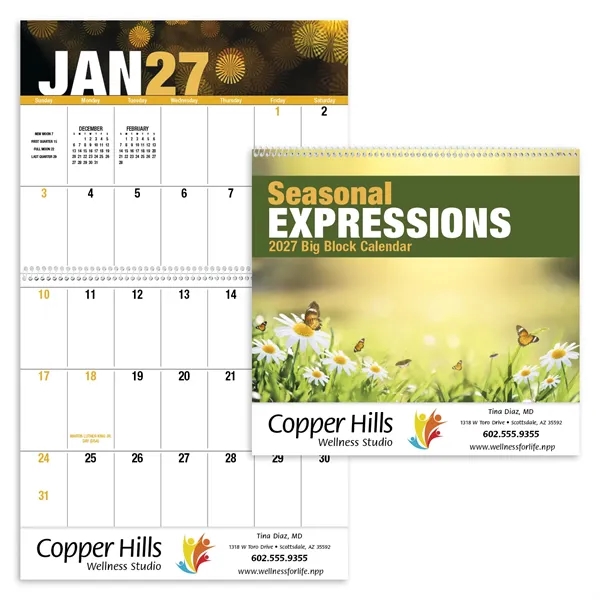 Good Value™ Seasonal Expressions Big Block Calendar