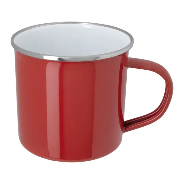 11.8 oz. Enamel Mug with Stainless Steel Rim with Steel C...