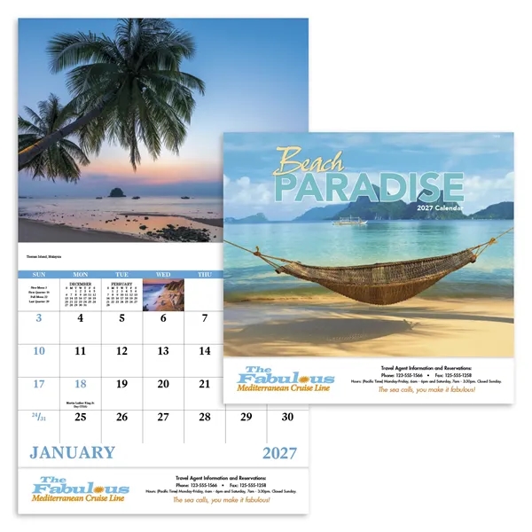 Good Value™ Beach Paradise - Stapled Calendar