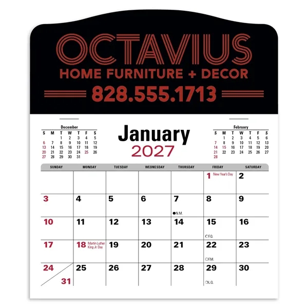 Triumph® Calendars Press-N-Stick Jumbo Header with 3-Mont...