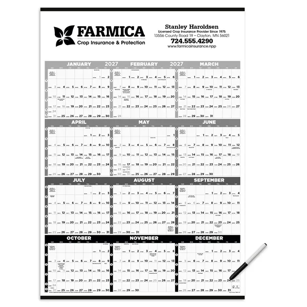 Triumph® Calendars Black & White Time Management Span-A-Y...