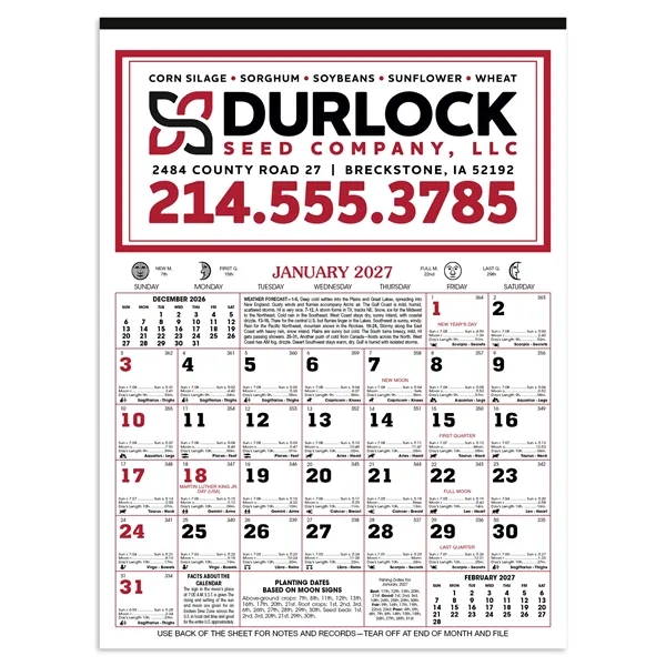 Skinner & Kennedy® 12-Sheet Almanac Calendar