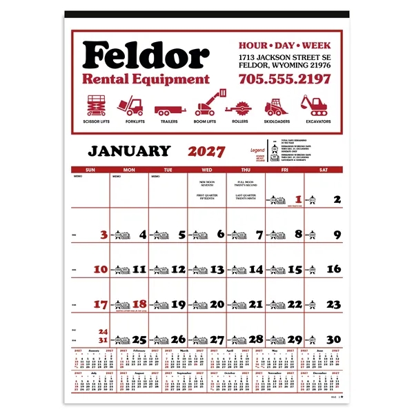 Skinner & Kennedy® Contractor's 12-Sheet Calendar