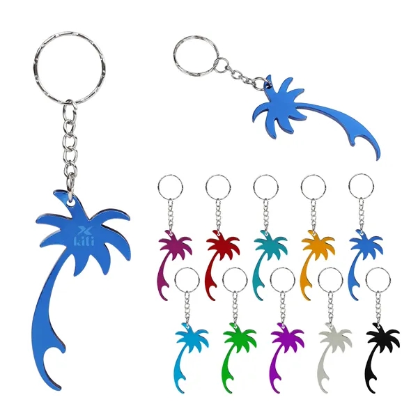 Palm Tree Shaped Metal Bottle Opener Keychain
