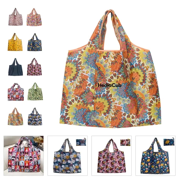 Reuseable Foldable Shopper Tote Bag