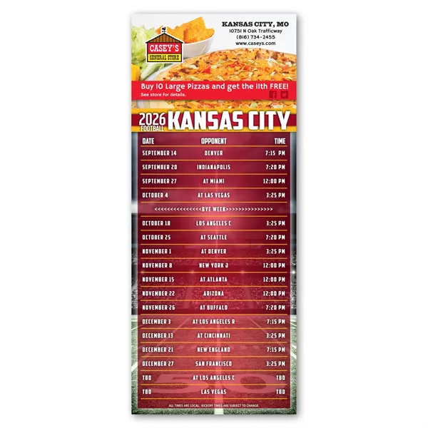 Football Schedule Magnet