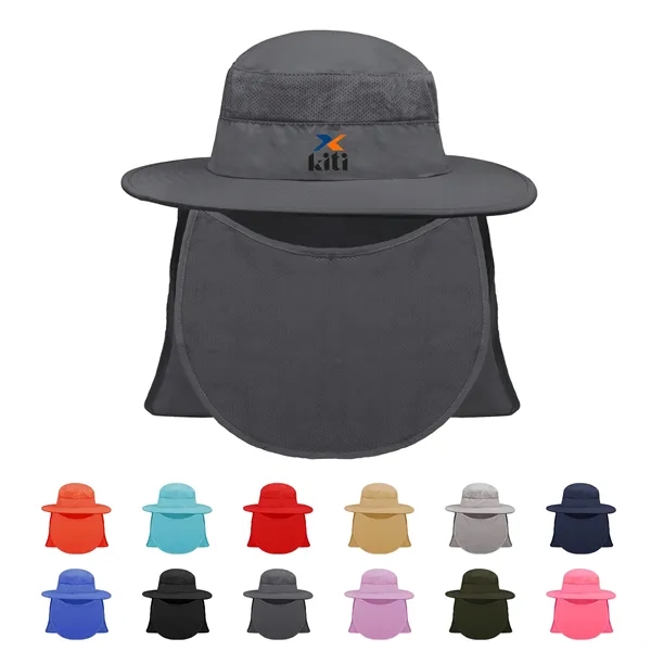 UV Protect Fishing Bucket Hats W/ Face Cover & Neck Flap