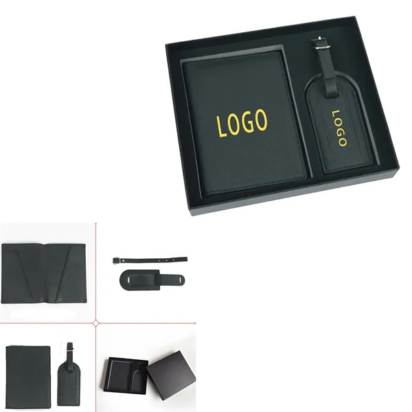 Personalized Leather Passport Holder Luggage Tag Set