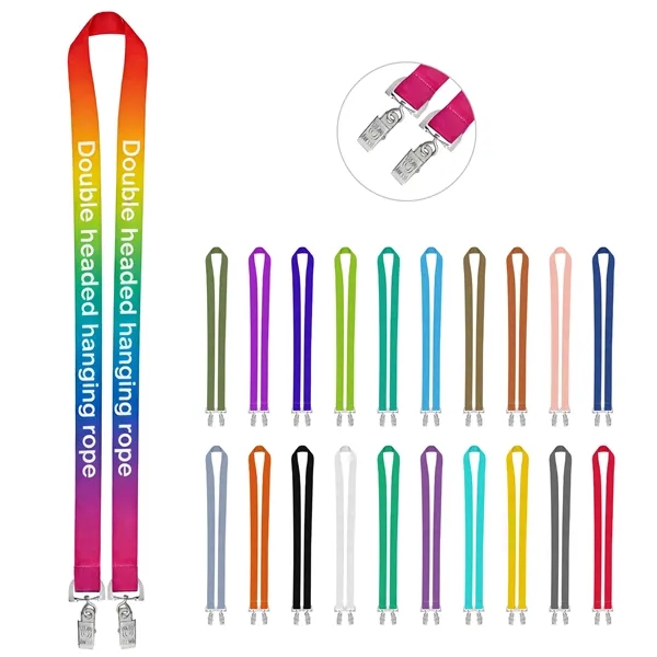 3/4" Full Color Double Ended Polyester Lanyard