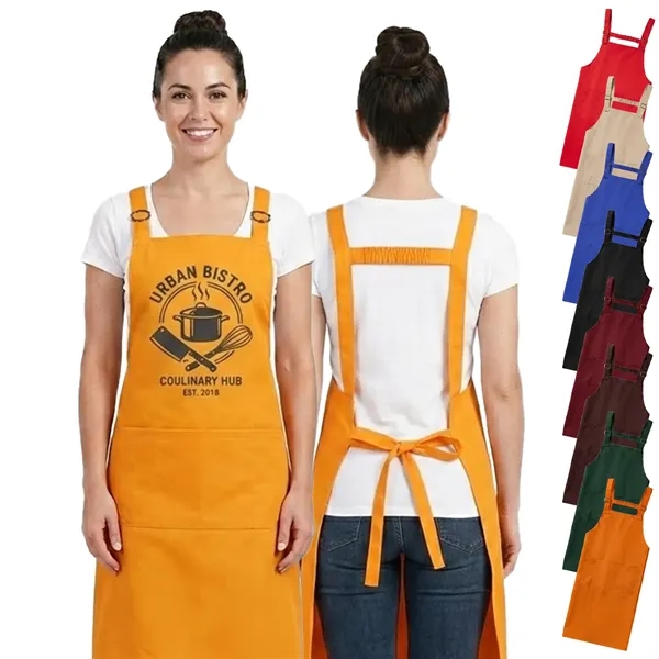 12 oz. 100% Cotton Waterproof Kitchen Apron w/ Back support