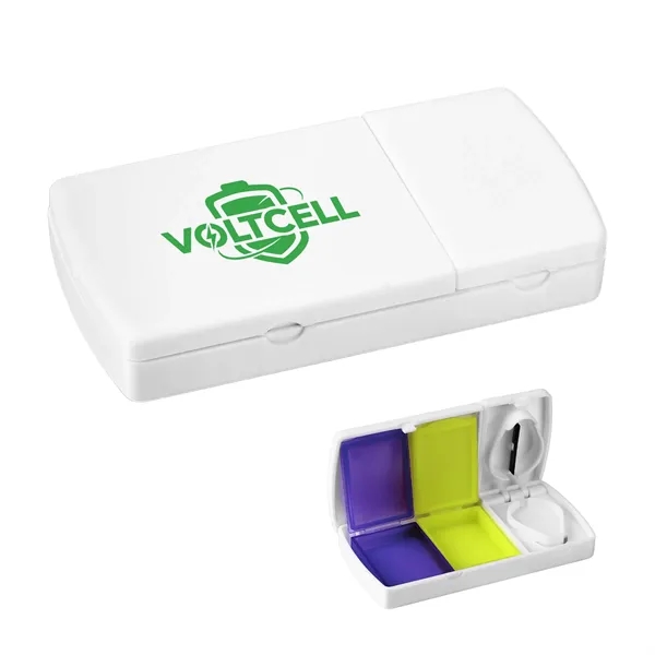 Compact Travel Pill Cutter Splitter W/ 2 Case