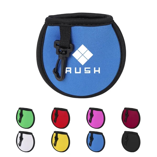 Portable Neoprene Golf Ball Cleaner Pouch W/ Hook