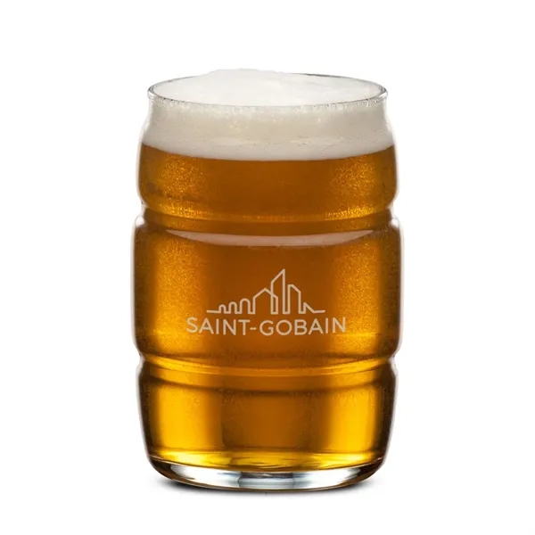 Barrel Beer Glass - Deep Etch