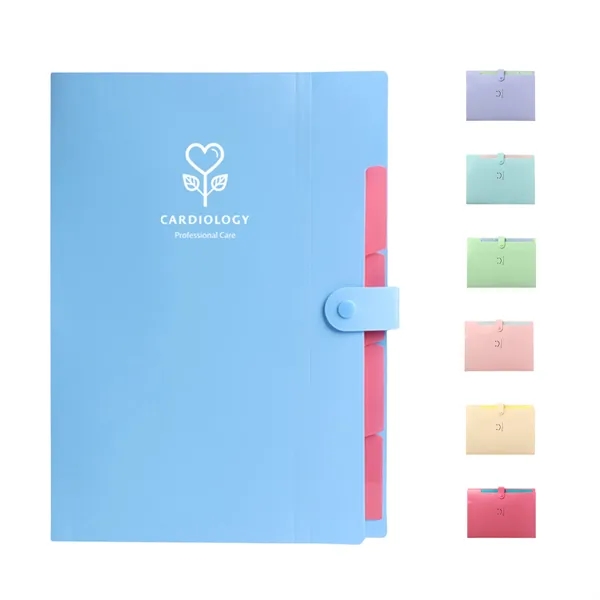 5 Pocket Colorful Drawer File Folder