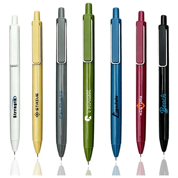 0.5mm Retractable Black Ink Quick Dry Gel Pen W/ Clip