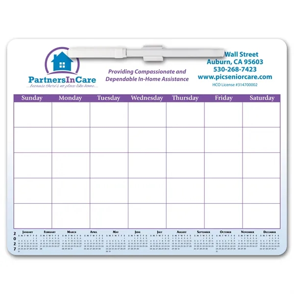 Memo Board Calendar w/ Mag