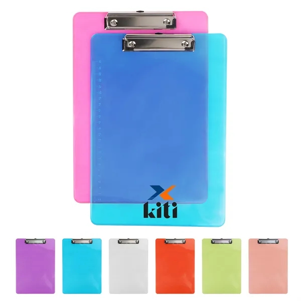 A4 Colorful Clear Acrylic Basic Clipboard W/ Hanging Hole
