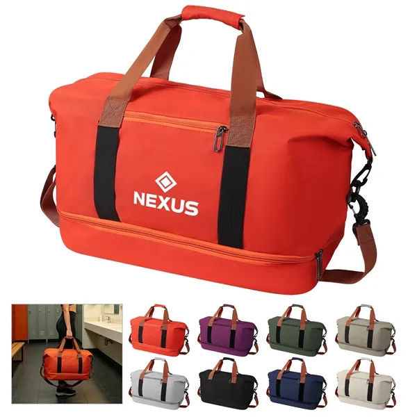 Large Travel Oxford Gym Duffel Bag W/ Shoe Compartment